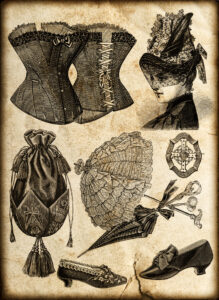 Period advertisement for women's accessories